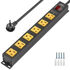 Crst 6-12outlet Heavy Duty Power Strip Surge Protector  6ft Power Cord 14awg 15a