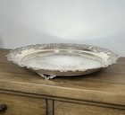 Rare Huge 21 Vintage Hotel Silver Serving Tray Large Round Modern Heritage Decor