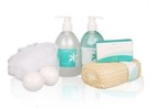 6 Pc Spa Gift Set Ocean Breeze Wooden Gift Set Basket Enhanced With Ylang-ylang
