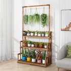 3 Tier Plant Shelf Hanging Bar Plant Stand Flower Rack For Garden Patio Balcony