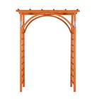 Outdoor Wooden Cedar Arbor Arch Pergola Trellis Garden Yard Lattice  Teak Color