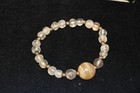 Genuine Ancient Roman Crystal   Yellow Banded Agate Bead Bracelet
