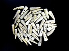 Antler Buttons 1 3 4  toggles tines 8 Piece Packages white To Light Brown 134-a