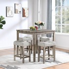 5 Piece Dining Table Set Wood Kitchen Breakfast Furniture With 4 Chairs New