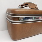 Vtg Samsonite Silhouette Train Make Up Case Brown W  Mirror Tray And Missing Key