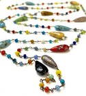 Vtg  Italian Murano Glass  Flapper Necklace  1920s