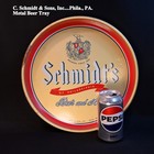 Schmidt s Metal Beer Ale Tray 13  Round 1 5  High Gold Red Blue Philadelphia  Pa