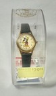 Vintage Disney Mickey Mouse Lorus Leather Band Watch Water Resistant Gold Tone