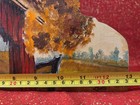 Vintage Country Living Covered Bridge Painting Carving On Wood Hanging Art Decor