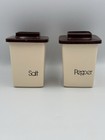 Vtg 1970   s Tucker Housewares  Almond Color Salt Pepper Shakers Retro Mid Century