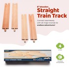 Maxim Wooden Train Track Set 8  Straight 4-piece Compatible With Thomas   Brio