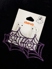 Nwt Claire s Purple Glitter Spiderweb Dangle Earrings Halloween Costume