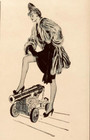 1946 Cannon Nylons Advertisement Sexy Woman Showing Legs Artwork Vtg Print Ad