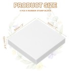 4pcs 2x2  Rubber Carving Blocks  Soft Linoleum Art Carving Block  White