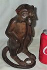 Antique Hubley Toy Co  Usa Cast Iron Monkey Home Statue Sculpture Door Doorstop