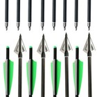 12pcs 20in Carbon Crossbow Bolts Od 8 8mm With 12pcs Broad Arrowhead For Hunting