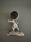 Antique Figural  Silver Plate Napkin Ring Man Carry Barrel Simpson Hall Miller