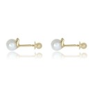 Avora 14k Yellow Gold 4mm Cultured Freshwater Pearl With Cat Ears Screwback