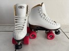 Riedell Roller Skates Women   s Size 6 5  Men   s Size 5  White With Pink Wheels