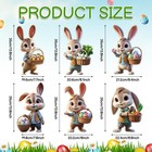 Doublefill 6 Pcs Easter Bunny Yard Decorations Outdoor 3d Colorful 