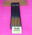 Otagiri Teak Fondue Forks Stainless Set Of 6 Premium Mcm Original Box Japan Vtg