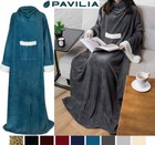 Fleece Blanket With Sleeves And Front Pocket Robe Wearable Tv Blanket Gift Adult