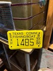 Vintage 1986 Texas Comm Commercial Fishing Boat License Plate