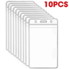10pc Id Card Badge Holder Vertical Clear Reusable Soft Waterproof Office Id Case