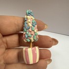 Artisan Christmas Pink Peppermint Tree Decoration Dollhouse Miniature