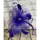 Flower Feather Hair Fascinator On Headband Wedding  Party  Purple New