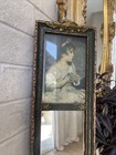 Antique Victorian Mirror   Gold Wood Long Mirror   Vintage Narrow Accent Mirror