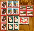 17 Stamp Christmas Cheer Fun Pack   Lot Of 17 Vintage Xmas Themed Seals