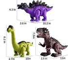 3 Motorised Walking Dinosaur Sets  for 2-5 Year Olds  With Sounds And Lights