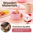 Kids Wooden Tea Party Set For Little Girls Toddler Pretend Play Food Kitchen    