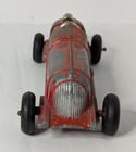 Vintage Hubley Red Cast Iron Race Car  5 With Driver Model 2-457 Rubber Tires