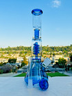 13inch  Glass Heavy Bong Hookah Water Pipe Heavy Beaker 14mm Bowl In Blue