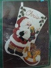Bucilla Felt Christmas Stocking Kit Santa   Rocking Horse 32968 New Sealed