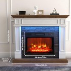 43  Electric Fireplace W  Mantel Led Light Remote Control Timer Realistic Flame