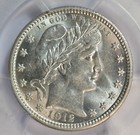 1912 Barber Quarter  Pcgs Ms61