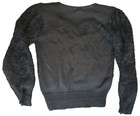 Vtg 80s 90s Nordstrom Angora Blend Sweater Black Beaded Leaf Glam Dynasty Small
