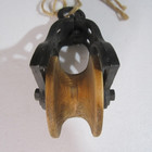 Vintage Cast Iron And Wood Barn Pulley Primitive Block And Tackle