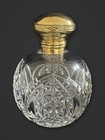 Antique Edwardian Sterling Silver Gilt Cut Glass Scent Perfume Bottle 1909 Bham