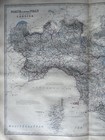1865 North Italy Large Hand Coloured Original Antique Map By Johnston