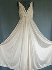 Vintage Olga 92280 Ivory Nylon   Lace Full-sweep Nightgown Lingerie Size L Large