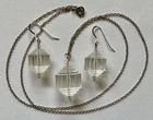 Vintage Jewelry Set Art Deco Layer Lucite Earrings   Match Pendant Necklace 24 