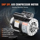 Vevor 5hp Spl Air Compressor Motor 230v 3450rpm 56 Frame Cw ccw Rotation