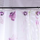 Decorative Shower Curtain Hooks  Acrylic Crystal Rhinestones  Set Of 12  purple 