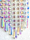 23  7 Dangling Strands Ab Crystal Prisms Suncatcher Curtain Sun Hanging New