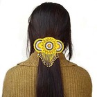 Handmade Beaded Indian Hair Barrette seed Beaded Native American Style Beaded   