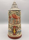 Thewalt Original German Beer Stein Lidded Pewter Munich Relief Mug West Germany